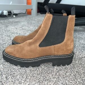 Tan women dolce vita Suede Chelsea Boots worn once